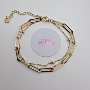 Stacking dainty chain bracelets stainless steel